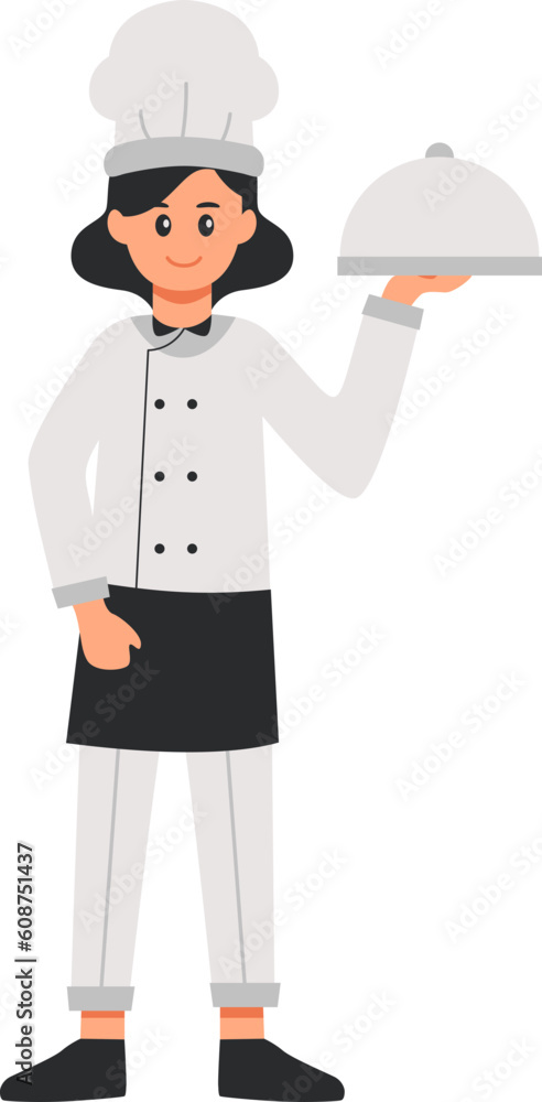 Culinary Female Chef Illustration Vector Culinary Female Chef Illustration Vector