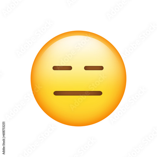 Expressionless Face Emoji isolated on white background. Iphone Whatsapp Emojis. Simple, vector, printed on paper. icon for website design, mobile app, and UI. Vector Illustration