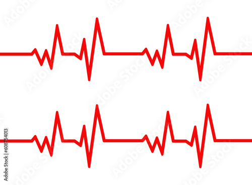 heartbeat cardiogram red vector design