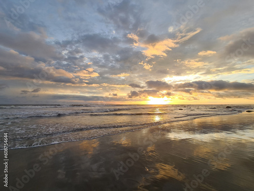 Colorful  sunset in tropical background