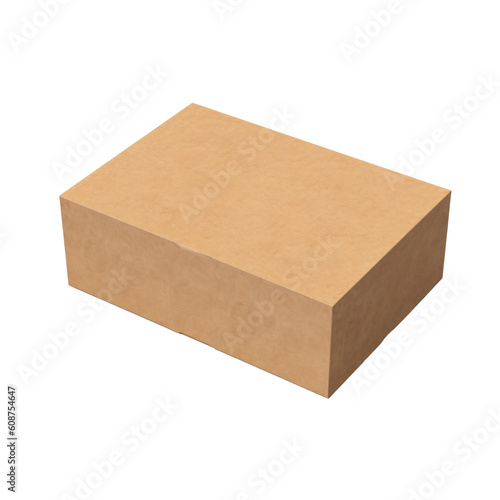 craft cardboard box isolated on white background