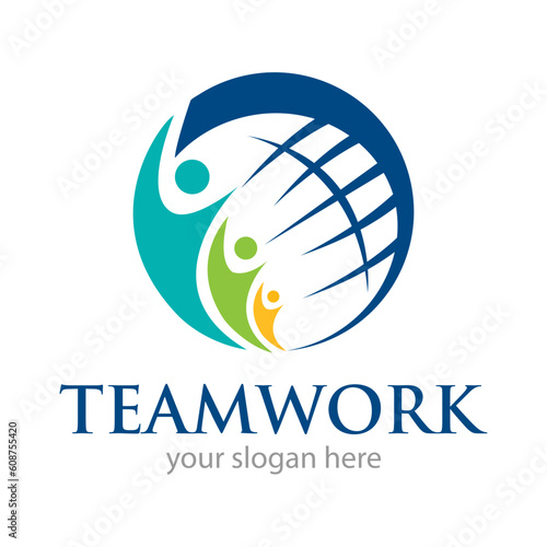 Teamwork or Community Logo Design Illustration