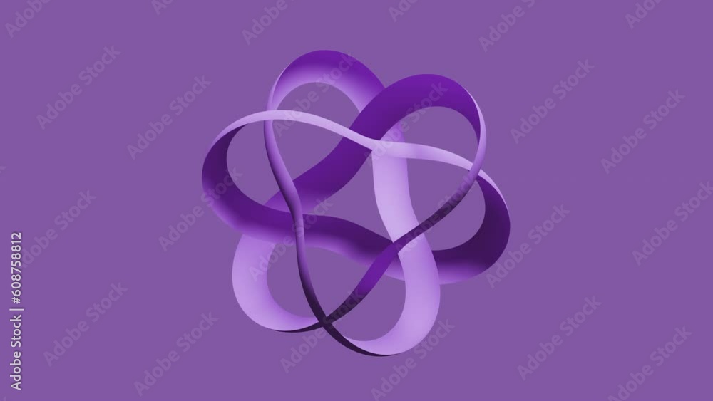 3D animation of abstract shape moving fluidly in a continuous loop 3D animation of abstract shape moving fluidly in a continuous loop