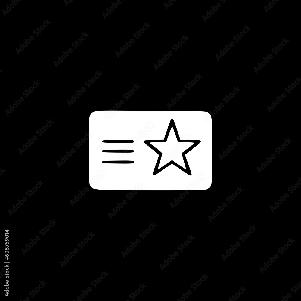 Membership card icon isolated on black background Membership card icon isolated on black background