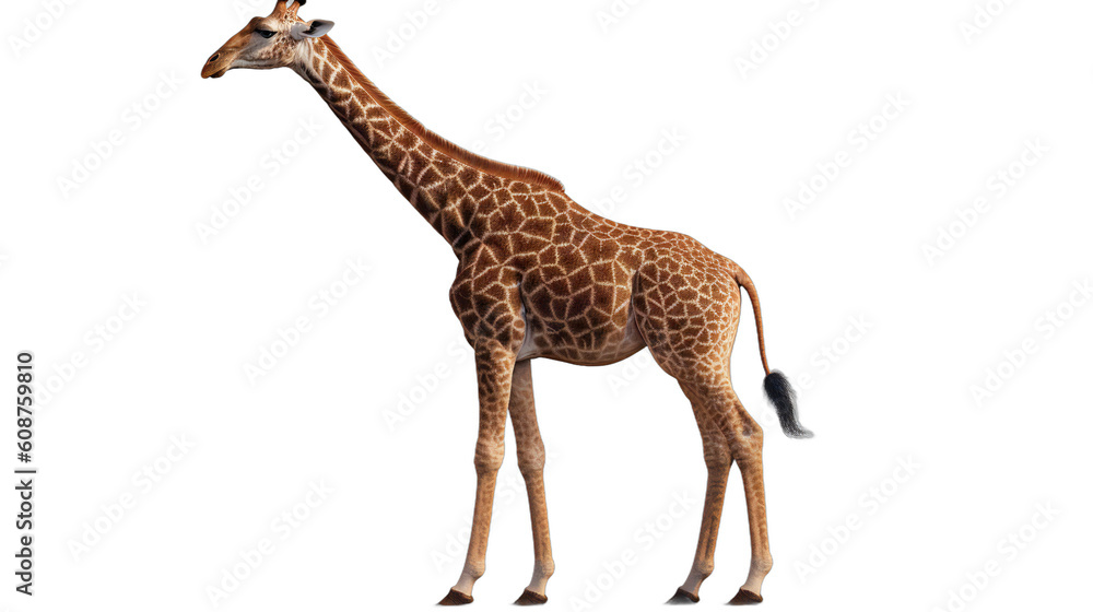 Obraz premium Powerful Presence: A Full-Body Animal on a Transparent Background. Generative AI