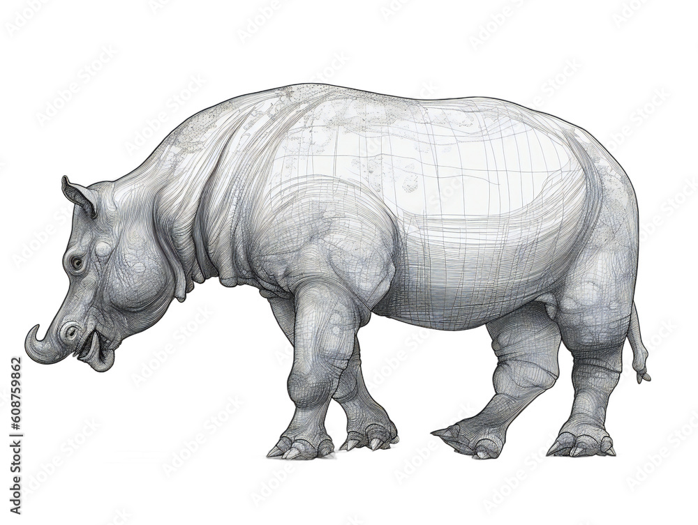 Obraz premium Powerful Presence: A Full-Body Animal on a Transparent Background. Generative AI