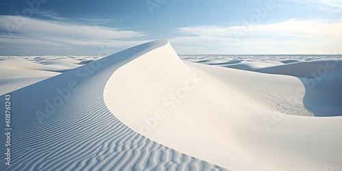 AI Generated. AI Generative. Beautiful white sand dune with blue sky. Graphic Art © AkimD