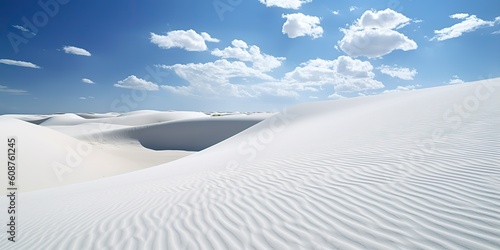 AI Generated. AI Generative. Beautiful white sand dune with blue sky. Graphic Art © AkimD