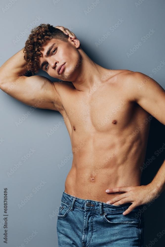 man shirtless background smile young athlete muscle sport fashion fit handsome person man shirtless background smile young athlete muscle sport fashion fit handsome person