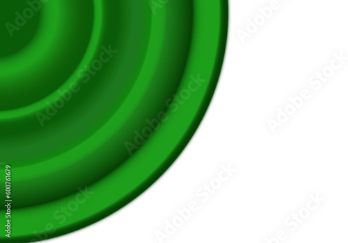 Fondo verde con forma de rosetón de escayola y zona blanca. Plantilla verde blanca
