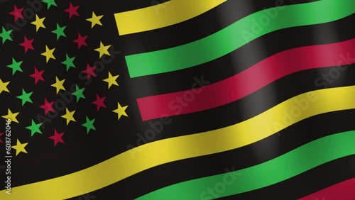 juneteenth freedom flag waving in the wind