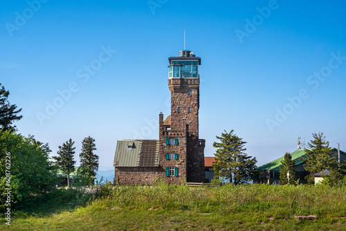 Hornisgrinde Tower on Hornisgrinde mountain. Black Forest, Baden-Wuerttemberg, Germany, Europe