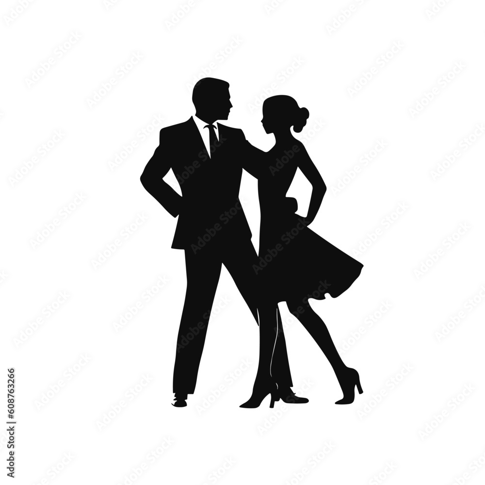 black silhouette couple dancing logo design vector black silhouette couple dancing logo design vector