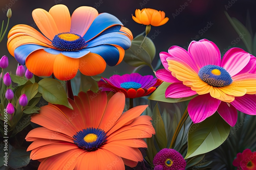 Vibrant Flowers Background Generative AI Art Vibrant Flowers Background Generative AI Art