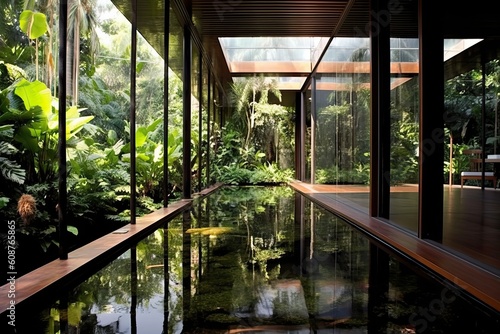 A Contemporary glass buildi...