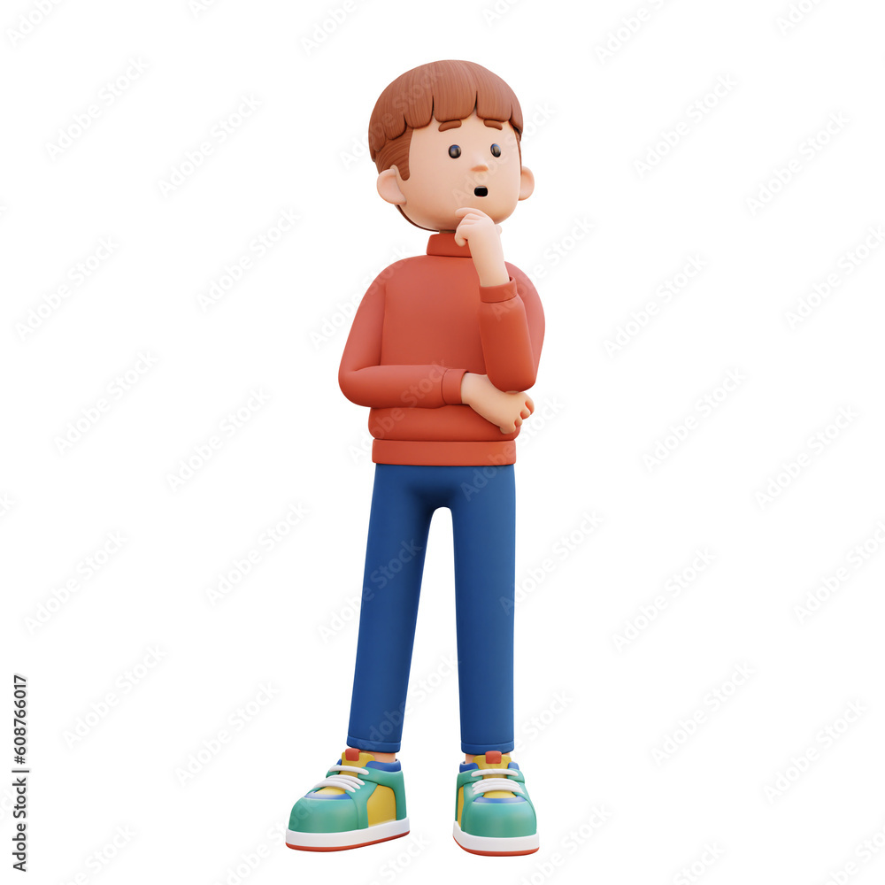 3d male character thinking 3d male character thinking