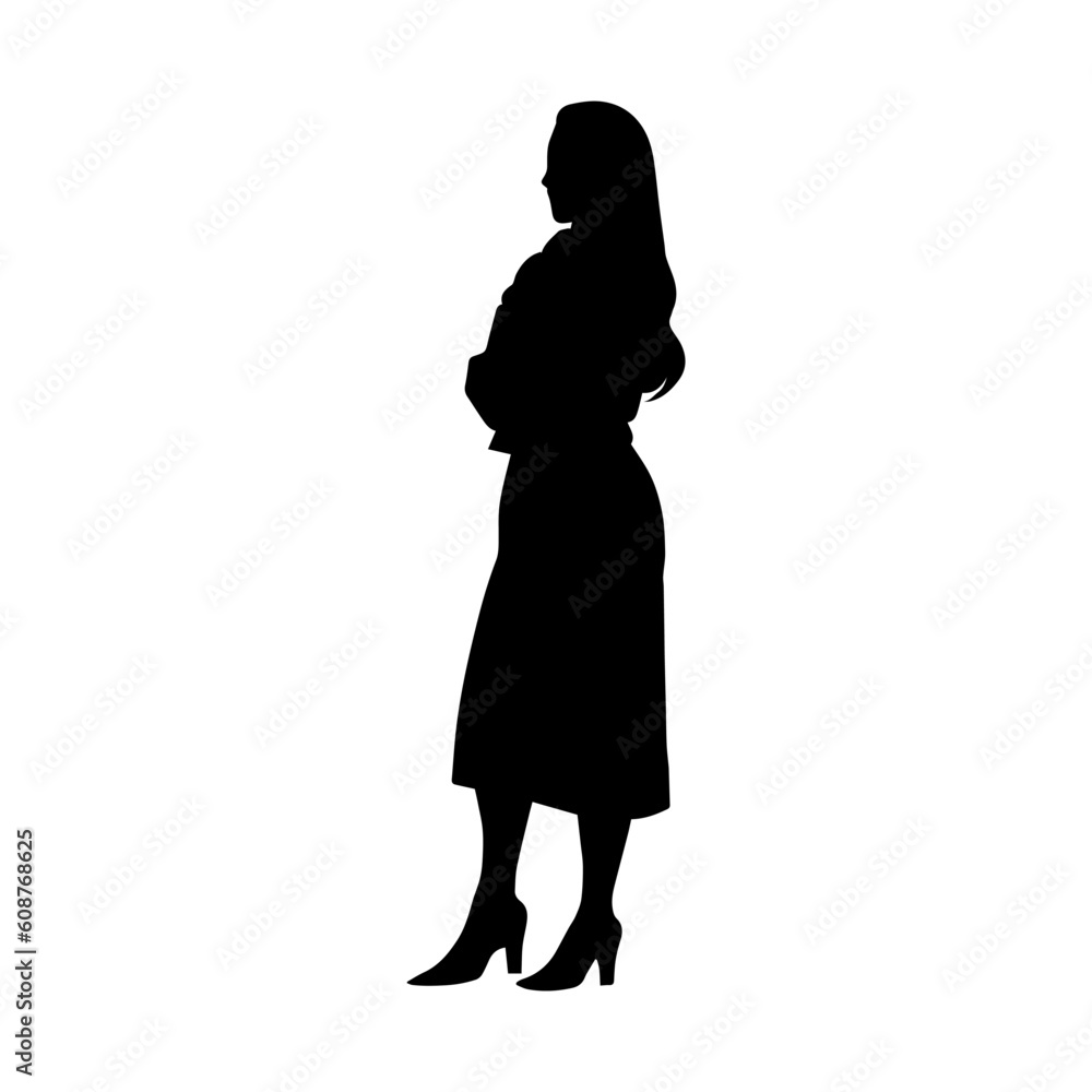 Vector illustration. Silhouette of a woman psychologist. Female doctor.