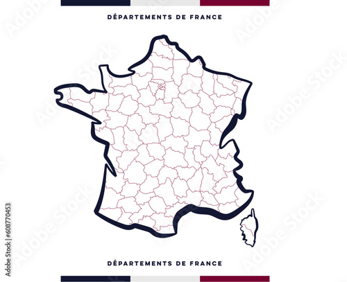 Départements de la France - Carte vectorisée