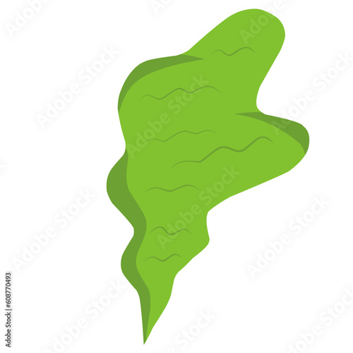 Green toxic clouds set. Symbol of bad smell cartoon. Stinky smoke isolated on white background. Spoiled and rotten food, poison elements. Vector Illustration