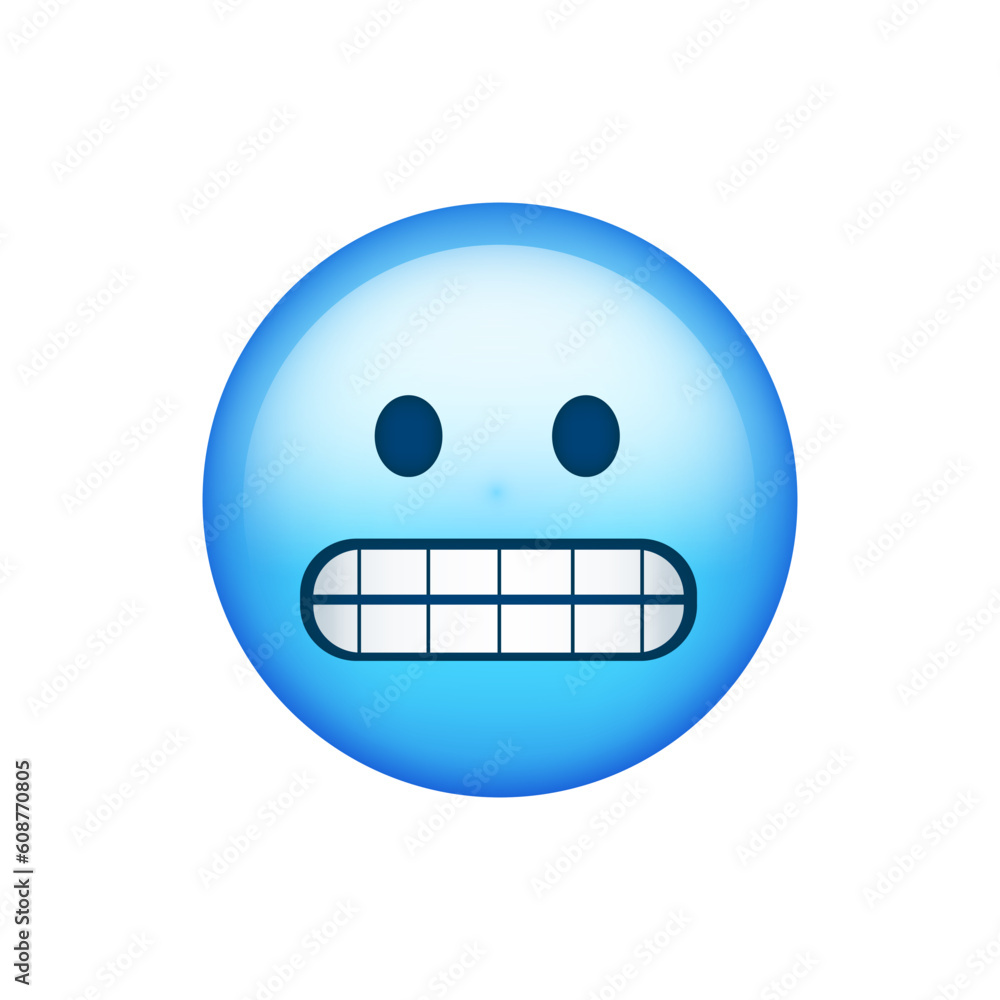 Vettoriale Stock Cold Face Emoji isolated on white background. Iphone  Whatsapp Emojis. Simple, vector, printed on paper. icon for website design,  mobile app, and UI. Vector Illustration | Adobe Stock