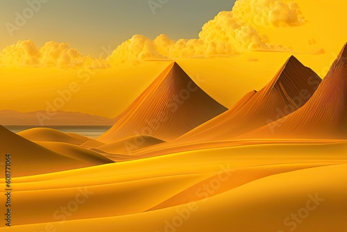 Yellow Abstract Background Illustration Generative AI Art