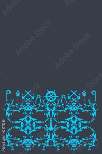 Poster Vektor - Moderne Ornamente und maritime Symbole
