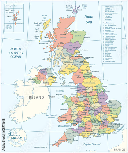 United Kingdom Map - highly detailed vector illustration