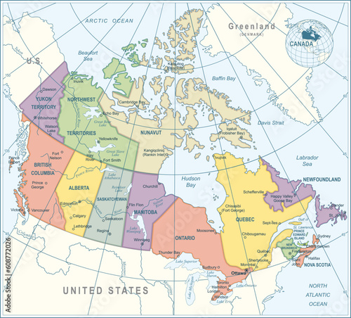Canada Map - highly detailed vector illustration