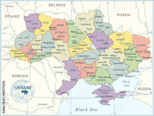 Ukraine Map - highly detailed vector illustration