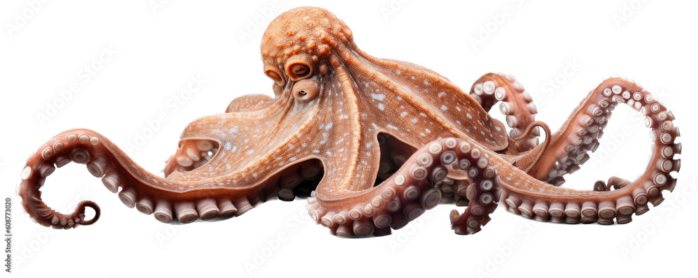 Obraz premium a beautiful CARIBBEAN REEF OCTOPUS, Wildlife-themed, cutout, isolated, photorealistic illustrations in a PNG. Generative AI