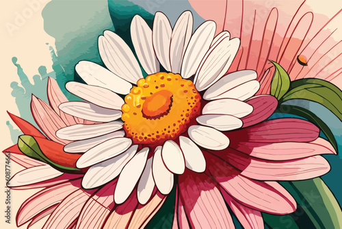 daisy flower watercolor art