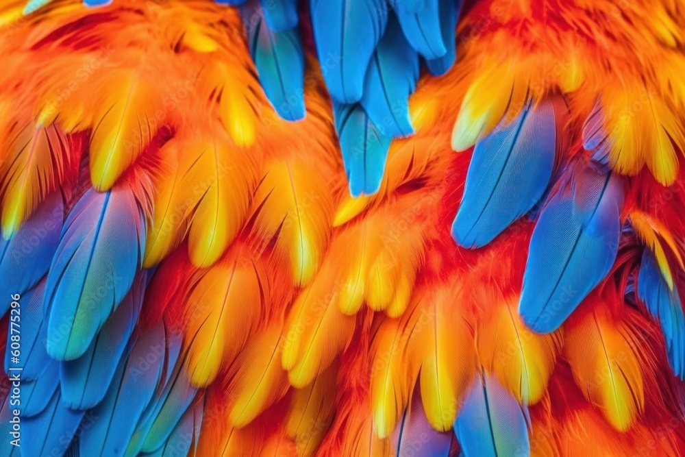 Obraz premium Scarlet Macaw - Beautiful Birds with Vibrant Feathers. Generative AI.