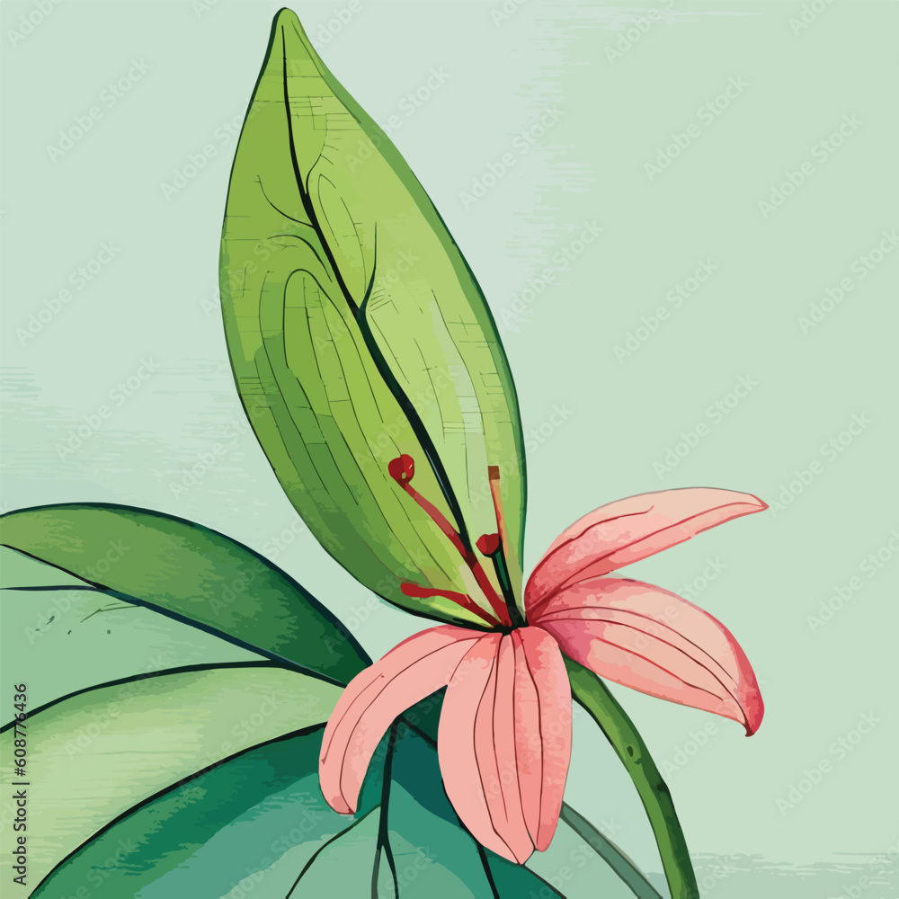 Obraz premium Lily flower autumn leaves on a great background