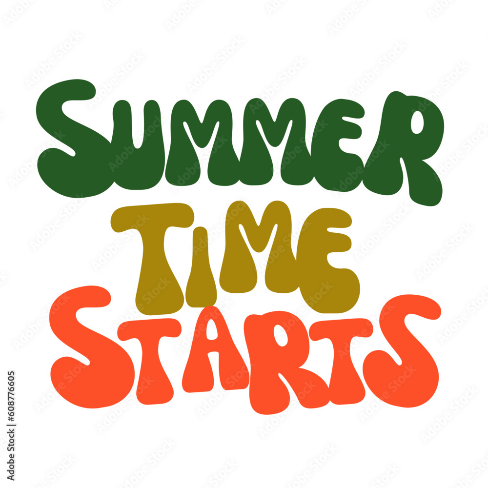 Summer time starts text, Summer calligraphy, Summer time starts