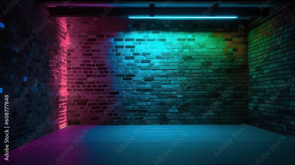 blue light tunnel wall with colorful ballad lights