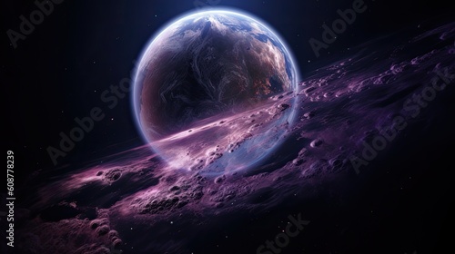 earth and sun purple galaxy space wallpaper