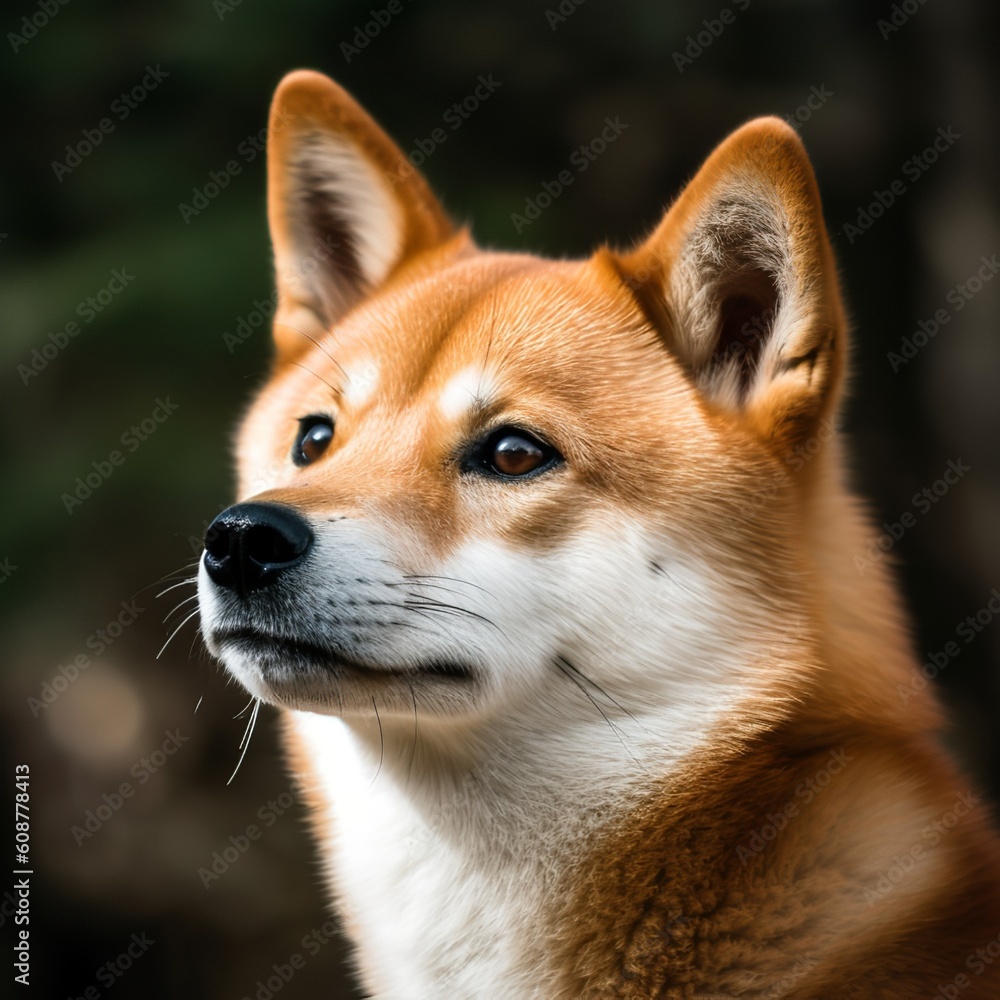 Alert Shiba Inu with Perked Ears Alert Shiba Inu with Perked Ears