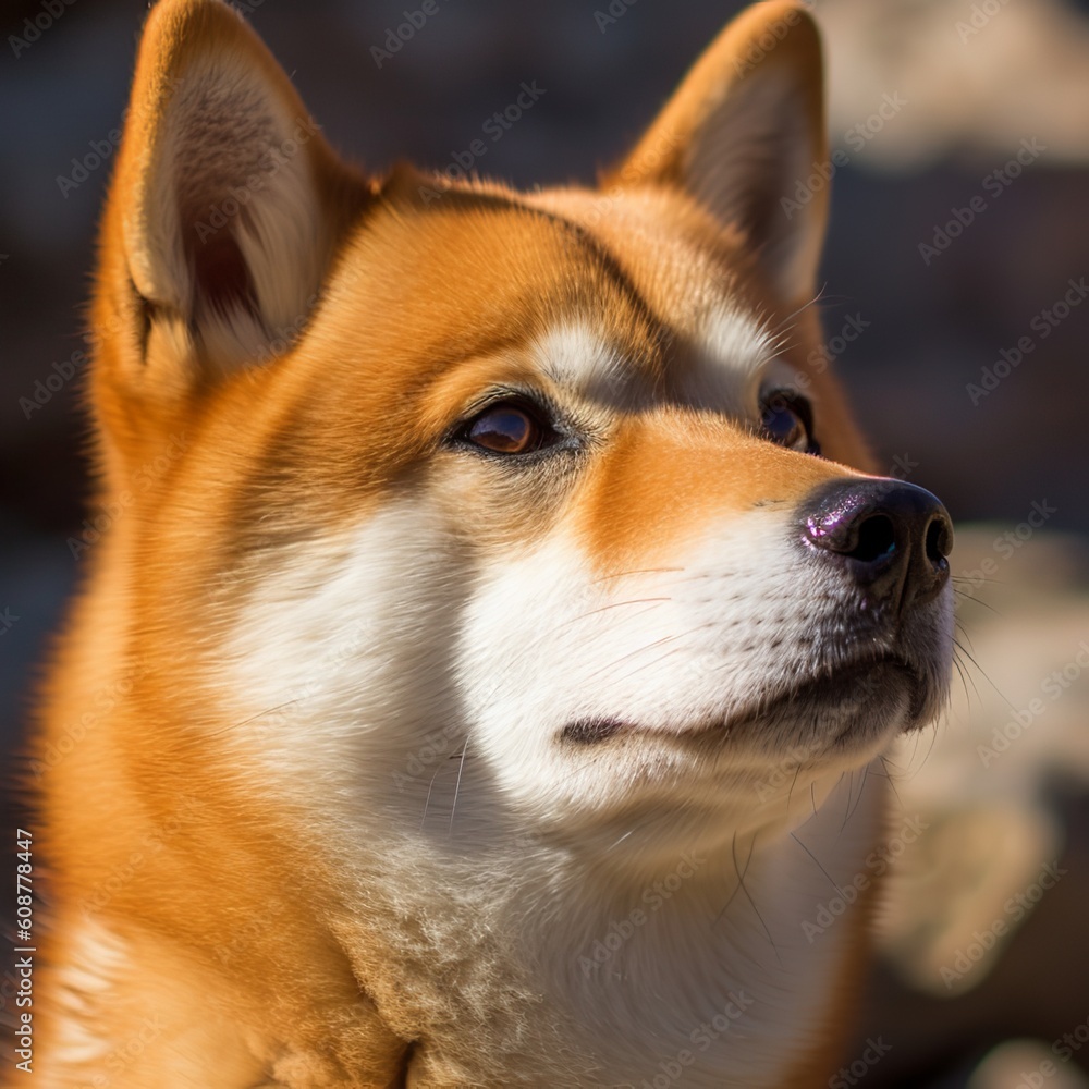Alert Shiba Inu with Perked Ears Alert Shiba Inu with Perked Ears