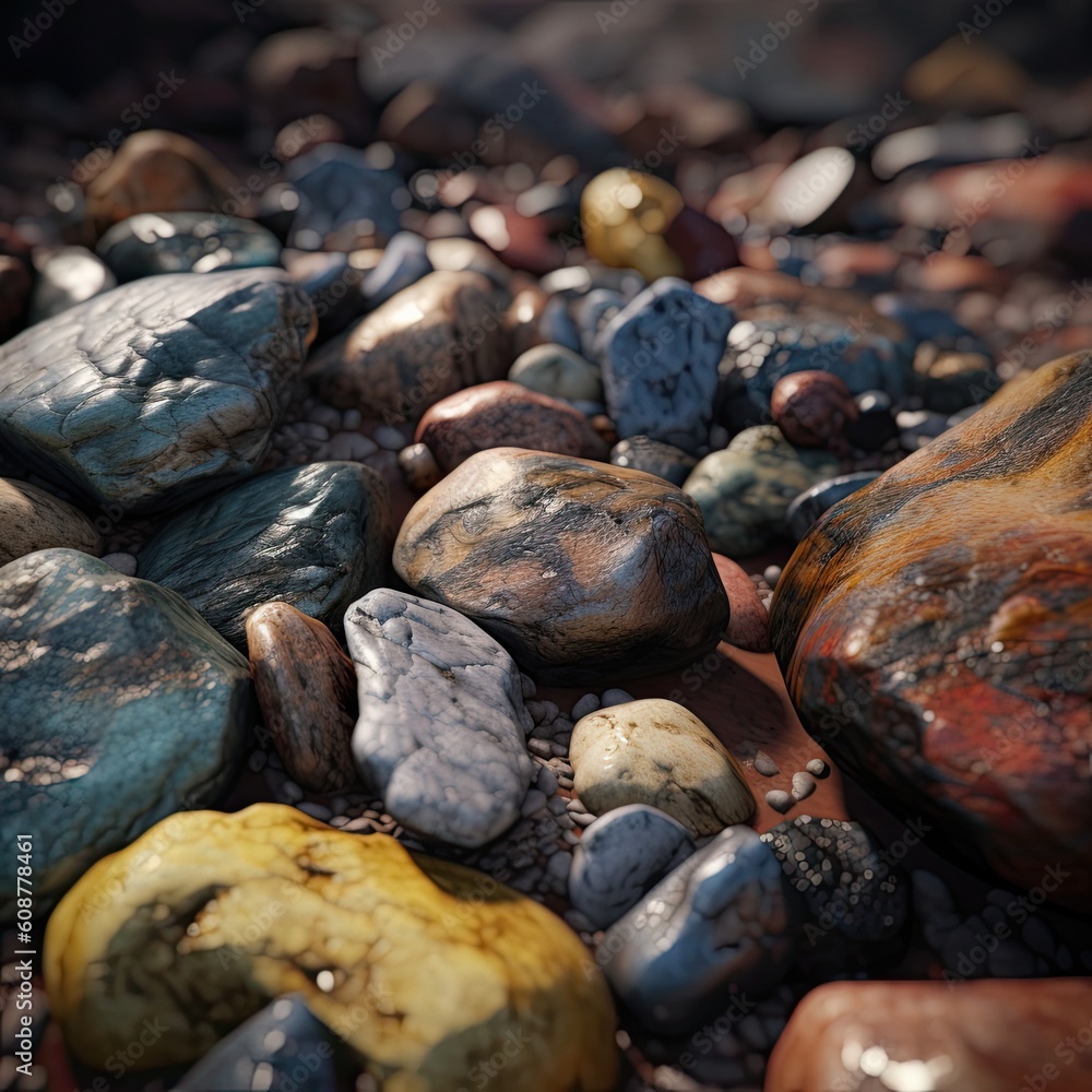 pebbles on the beach ultra realistic photo of nature wallpaper backgrorund