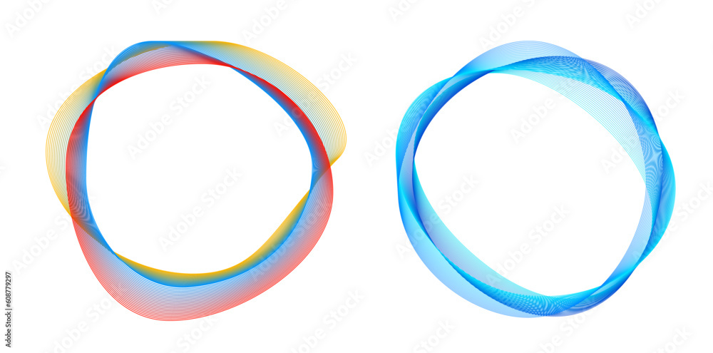Design elements. Wave of many purple lines circle ring. Abstract vertical wavy stripes on white background isolated. Vector illustration EPS 10. Colourful waves with lines created using Blend Tool Design elements. Wave of many purple lines circle ring. Abstract vertical wavy stripes on white background isolated. Vector illustration EPS 10. Colourful waves with lines created using Blend Tool
