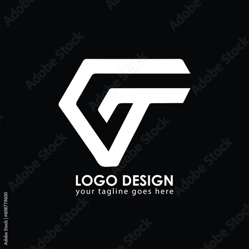 GT CT Logo Design, Creative Minimal Letter CT GT Monogram