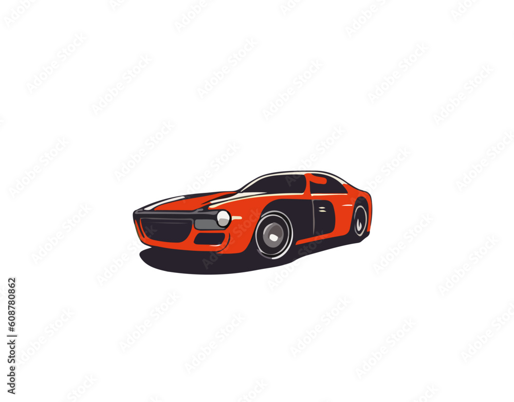 Vector illustration of 90s retro car isolated on white background Vector illustration of 90s retro car isolated on white background
