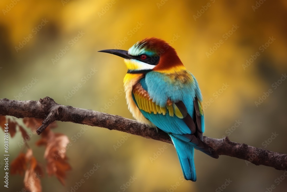 European Bee-eater (Merops apiaster) outdoor. Generative AI European Bee-eater (Merops apiaster) outdoor. Generative AI