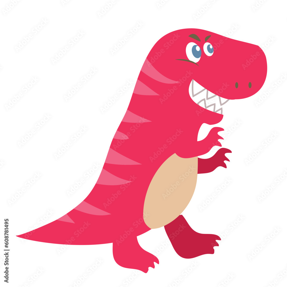 Clipart cute Megalosaurus dino on a white background. Funny cartoon dinosaur isolated on white background for packing paper, fabric, postcard, clothing, printable game card. Vector file. Clipart cute Megalosaurus dino on a white background. Funny cartoon dinosaur isolated on white background for packing paper, fabric, postcard, clothing, printable game card. Vector file.