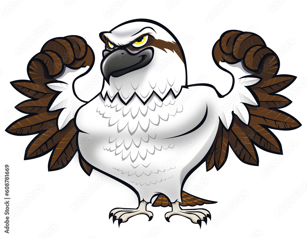 Naklejka premium eagle owl cartoon, EAGLE MASCOT, mascot, strong eagle , eagle, 