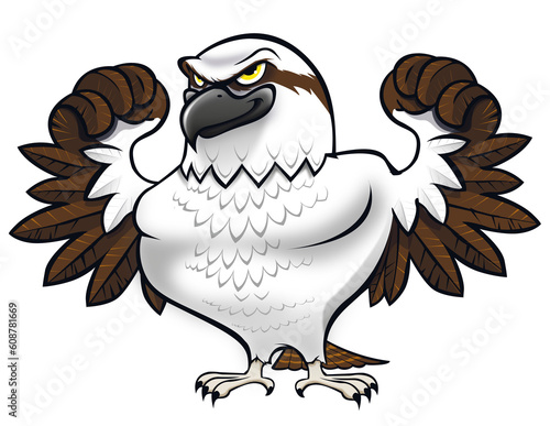 eagle owl cartoon, EAGLE MASCOT, mascot, strong eagle , eagle,  photo
