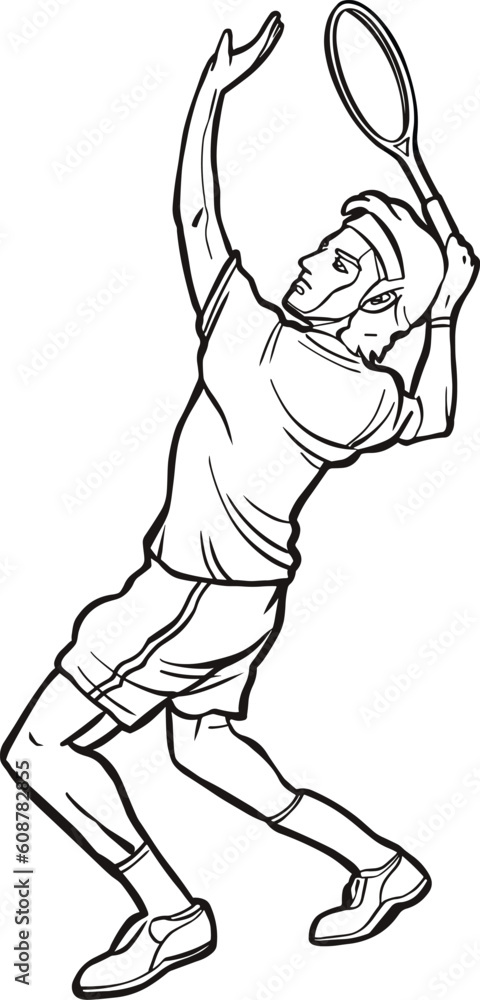 Fototapeta premium tennis player action sport clipart