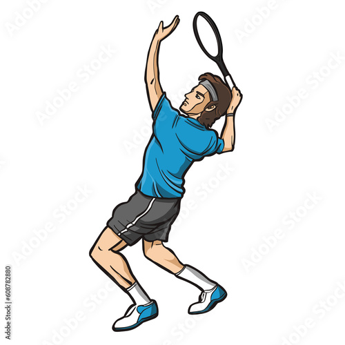tennis player action sport clipart © Pipat