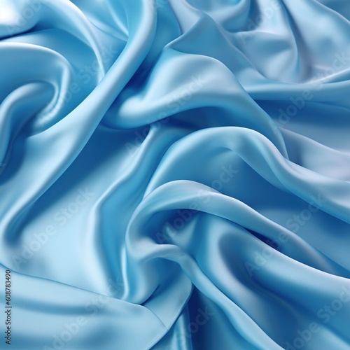 Blue crumpled fabric material