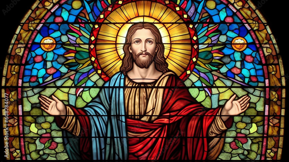 jesus christ stained glass designs